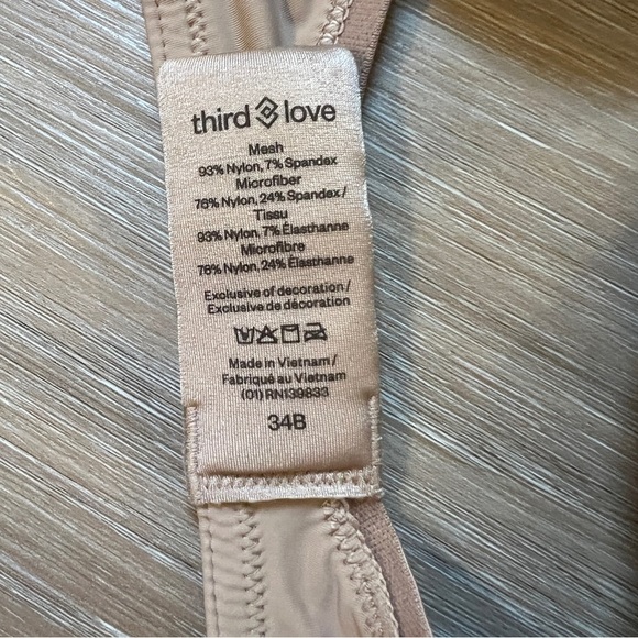 Thirdlove uplift plunge mesh bra size 34B tan nude taupe third love - Picture 4 of 5
